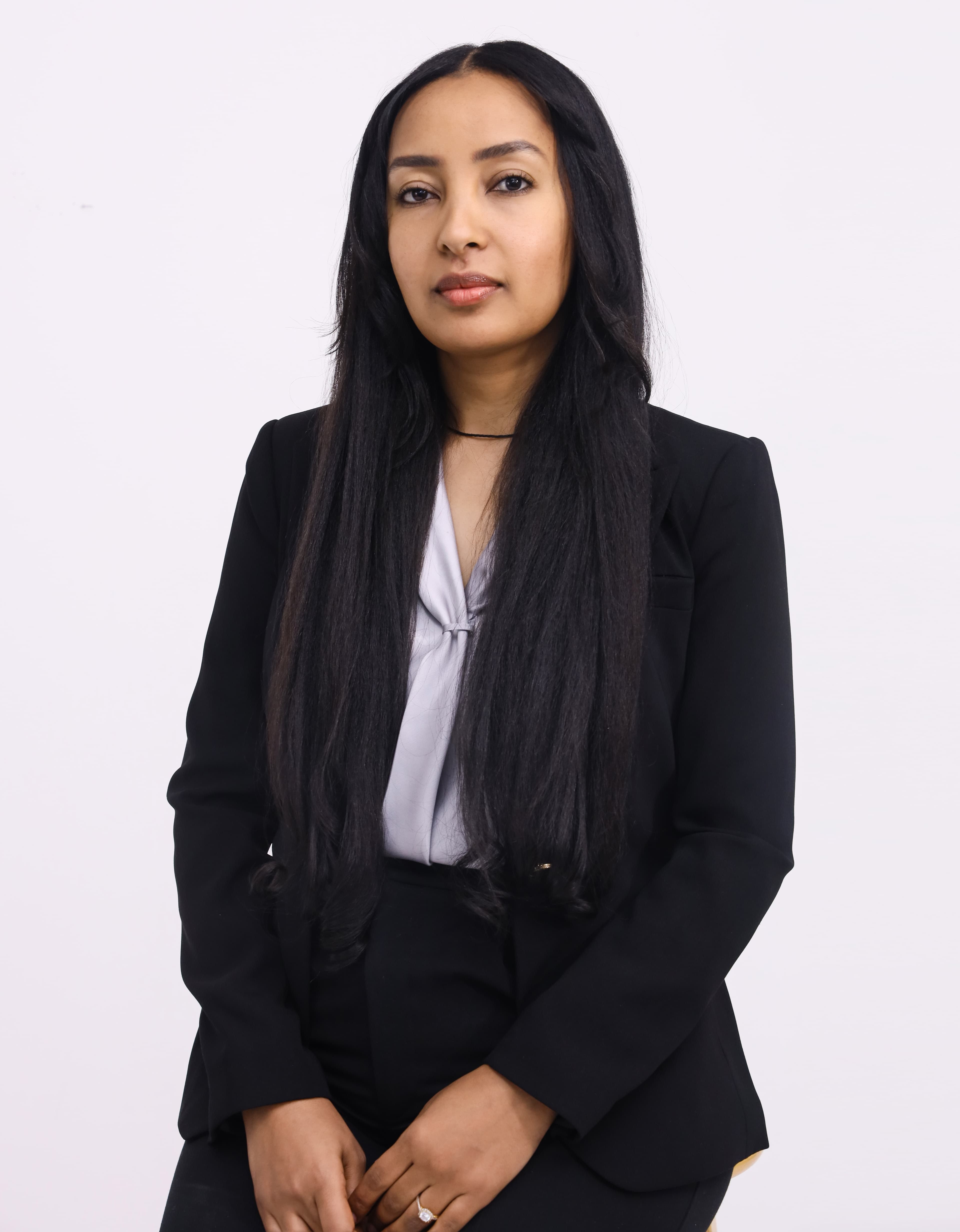 Entrepreneur's confident three-quarter pose